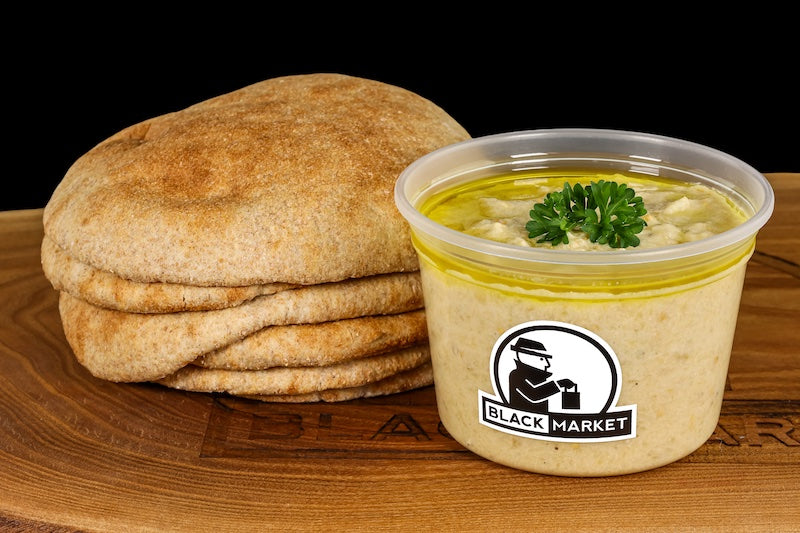 8. Baba Ghanoush + 6 Pack of Whole Wheat Pitas