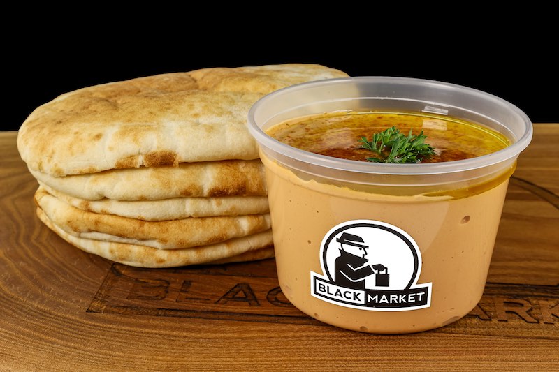 9. Roasted Red Pepper Hummus + 6 Pack of White Pitas