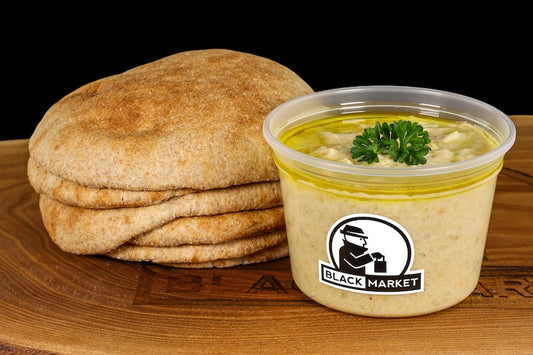 8. Baba Ghanoush + 6 Pack of Whole Wheat Pitas