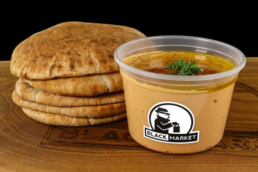 Roasted Red Pepper Hummus + 6 Pack of Whole Wheat Pitas